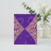 snijpunt van abstracte paarse fractale vormen briefkaart (Staand voorkant)
