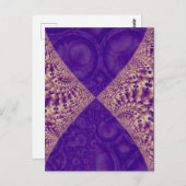 snijpunt van abstracte paarse fractale vormen briefkaart (Voorkant / Achterkant)