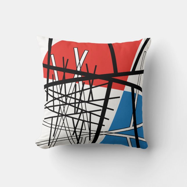 snijpunt van lijnen en planten - Abstracte kunst Kussen (Voorkant)