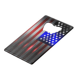 Snijrand Laser Gesneden Amerikaanse Vlag 1 Creditkaart Flessenopener
