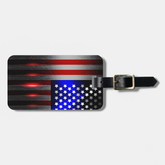 Snijrandlaserknippen Amerikaanse vlag 1 Bagagelabel (Voorkant horizontaal)