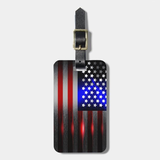 Snijrandlaserknippen Amerikaanse vlag 1 Bagagelabel (Voorkant verticaal)