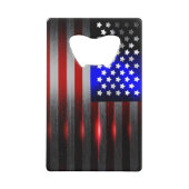 Snijrandlaserknippen Amerikaanse vlag 1 Creditkaart Flessenopener (Voorkant)