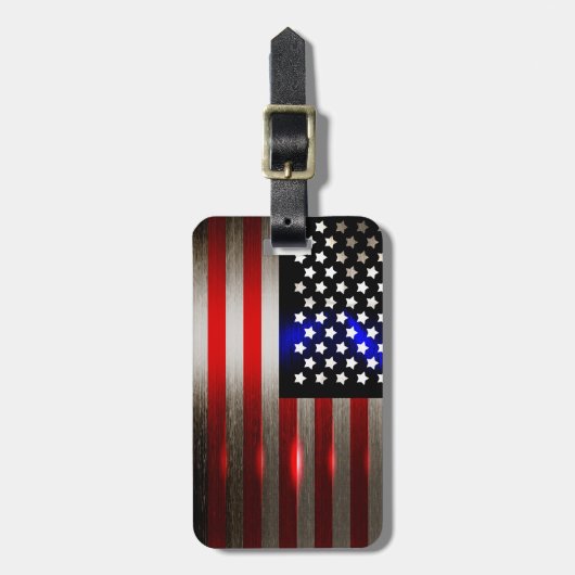 Snijrandlaserknippen Amerikaanse vlag 2 Bagagelabel (Voorkant verticaal)