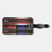 Snijrandlaserknippen Amerikaanse vlag 2 Bagagelabel (Achterkant horizontaal)