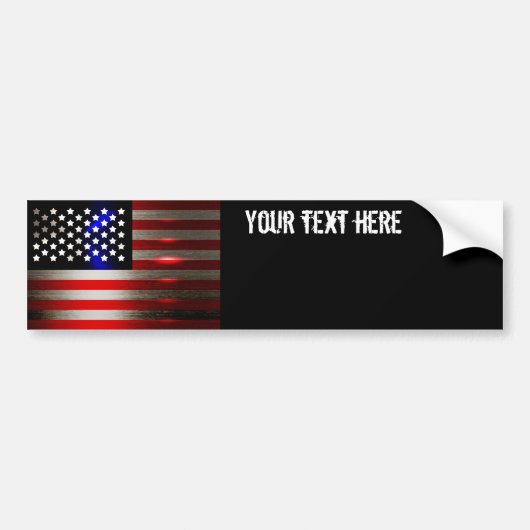 Snijrandlaserknippen Amerikaanse vlag 2 Bumpersticker (Voorkant)