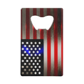 Snijrandlaserknippen Amerikaanse vlag 2 Creditkaart Flessenopener (Voorkant)