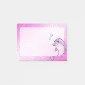 Snijroze dolfijn post-it® notes (Voorkant)