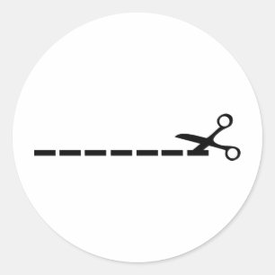 snijschaar-pictogram ronde sticker