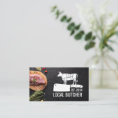 snijschema voor slagervlees | Biefstuk op hout Visitekaartje (Staand voorkant)