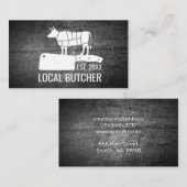 snijschema voor slagervlees | gekrast metaal visitekaartje (Voorkant / Achterkant)