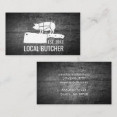 snijschema voor slagervlees | gekrast metaal visitekaartje (Voorkant / Achterkant)