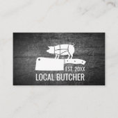 snijschema voor slagervlees | gekrast metaal visitekaartje (Voorkant)