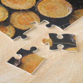 Snijstack van boomstammen, vers legpuzzel (Zijkant)
