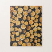 Snijstack van boomstammen, vers legpuzzel (Verticaal)