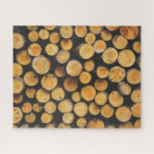 Snijstack van boomstammen, vers legpuzzel (Horizontaal)
