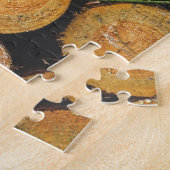 Snijstack van boomstammen, vers legpuzzel (Zijkant)