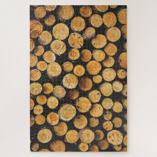 Snijstack van boomstammen, vers legpuzzel (Verticaal)