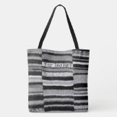 snijtanden van breiwerk en witte strepen tote bag (Achterkant)