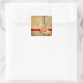 Snijtje Citrus Abstract Vierkante Sticker (Tas)
