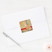 Snijtje Citrus Abstract Vierkante Sticker (Envelop)