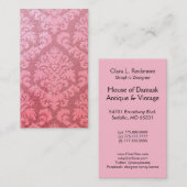 Snijvet, EMBOSSED SATIN in PINK Visitekaartje (Voorkant / Achterkant)
