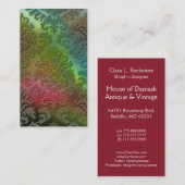 Snijvet, SATIN ABSTRACT in BLAUWGROEN, GROEN en PI Visitekaartje (Voorkant / Achterkant)