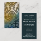 Snijvet, SATIN ABSTRACT in GOLD en BLUE Visitekaartje (Voorkant / Achterkant)