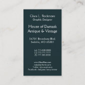 Snijvet, SATIN ABSTRACT in GOLD en BLUE Visitekaartje (Achterkant)