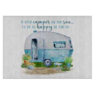 snijvlak van kamperglas snijplank