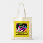 snikkend naar jou pshycodelisch bewerkbaar tote bag (Achterkant)
