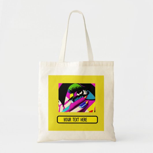 snikkend naar jou pshycodelisch bewerkbaar tote bag (Voorkant)