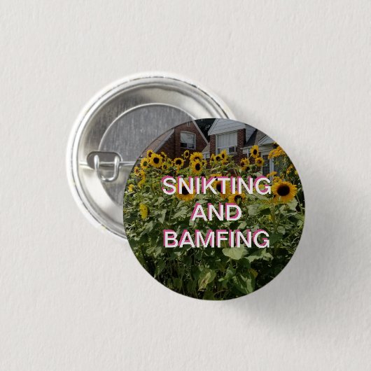 SNIKTING EN BAMFIND RONDE BUTTON 3,2 CM (Voorkant /achterkant)