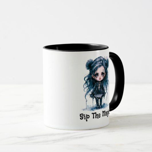 Snip de Magic Gothic Meisje Halloween Mok (Voorkant rechts)