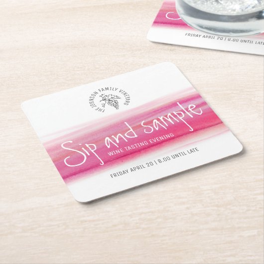 Snip en monster rode wijn proeverij papier onderze kartonnen onderzetters (Schuin)