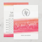 Snip en monster rode wijn proeverij scorecard kaart (Voorkant / Achterkant)