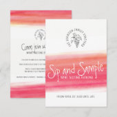 Snip en monster rode wijn proeverijen uitnodiginge kaart (Voorkant / Achterkant)