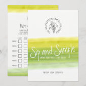 Snip en monster witte wijn proeverij scorecard kaart (Voorkant / Achterkant)