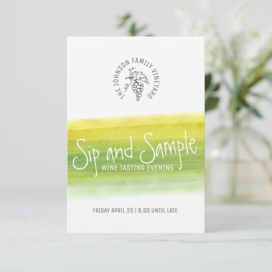 Snip en proef wijnproeverijen uitnodigingen (Staand voorkant)