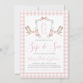 Snip en zie Baby Meisje Waterverf Ooievaar Kaart