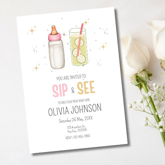 Snip en zie, welkom meisje, nieuwe baby party kaart