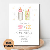 Snip en zie, welkom meisje, nieuwe baby party kaart