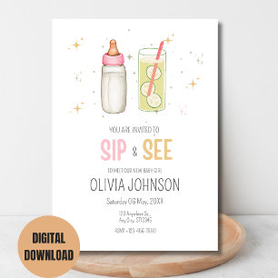 Snip en zie, welkom meisje, nieuwe baby party kaart