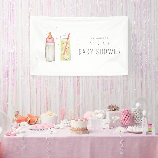 Snip en zie, welkom meisje, nieuwe baby party spandoek (Feest)