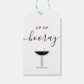 Snip Hoera Bruiloft Bubble Champagne Glas Cadeaulabel (Voorkant)