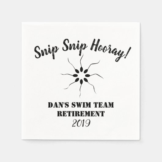 Snip Hoera Swim Team Pensioen | Vasectomie Servet (Voorkant)