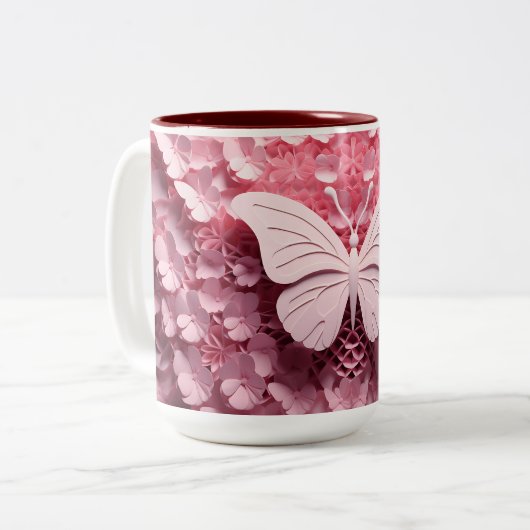 Snip in stijl met de 3D Butterfly Coffee Mok (Voorkant links)