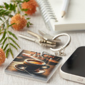 'Snip me nog een keer baby.' Espresso Sleutelhanger (Voorkant Rechts)