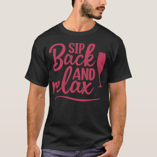 Snip terug en ontspan leuk wijnliefhebber ontwerp t-shirt