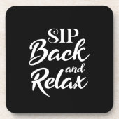 Snip terug en ontspan zwart bier onderzetter (Voorkant)